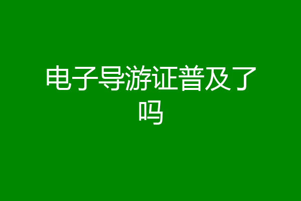 电子导游证普及了吗