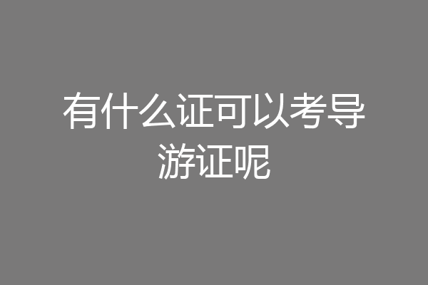 有什么证可以考导游证呢