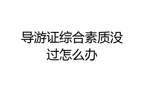 导游证综合素质没过怎么办