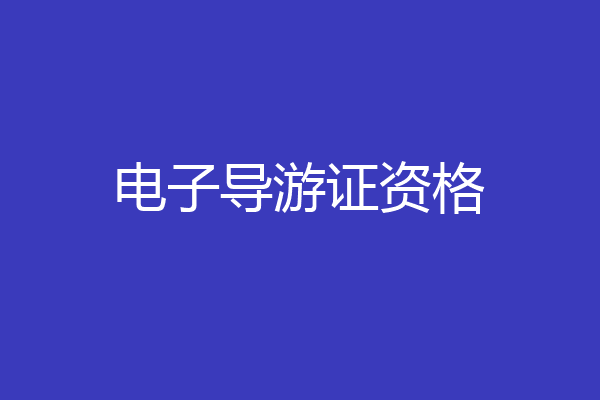 电子导游证资格