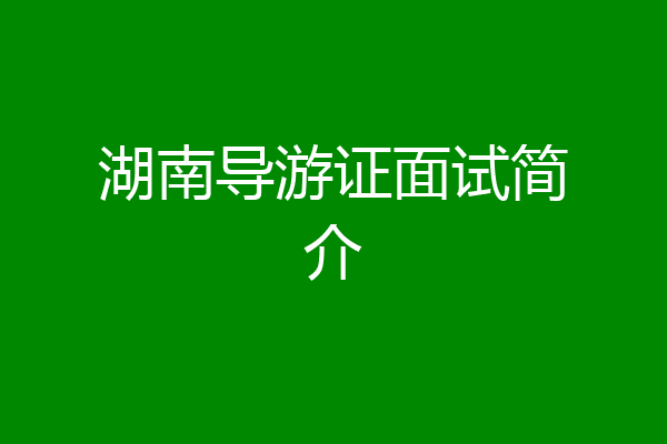 湖南导游证面试简介