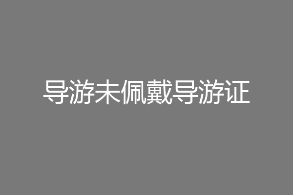 导游未佩戴导游证