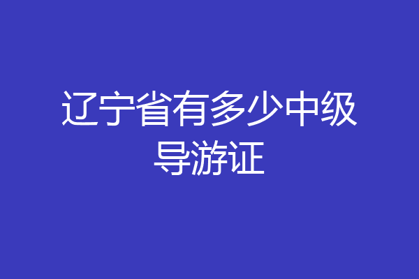 辽宁省有多少中级导游证