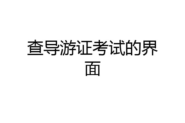 查导游证考试的界面