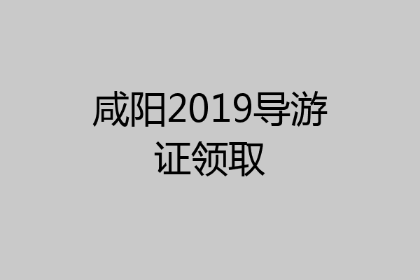 咸阳2019导游证领取