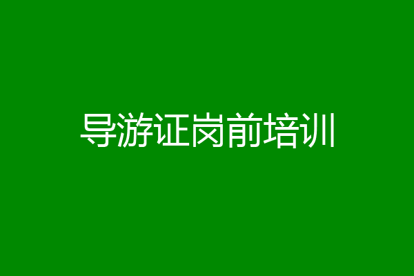 导游证岗前培训