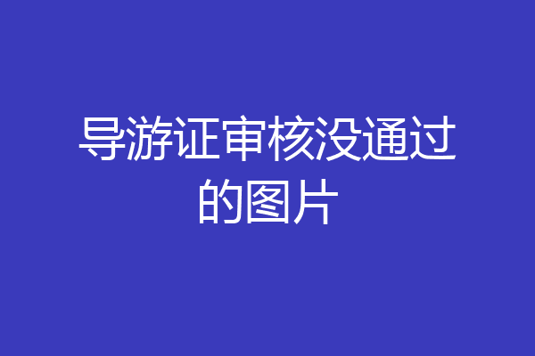 导游证审核没通过的图片