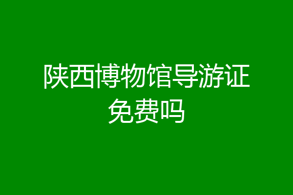 陕西博物馆导游证免费吗