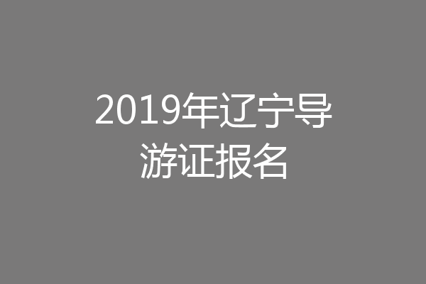 2019年辽宁导游证报名