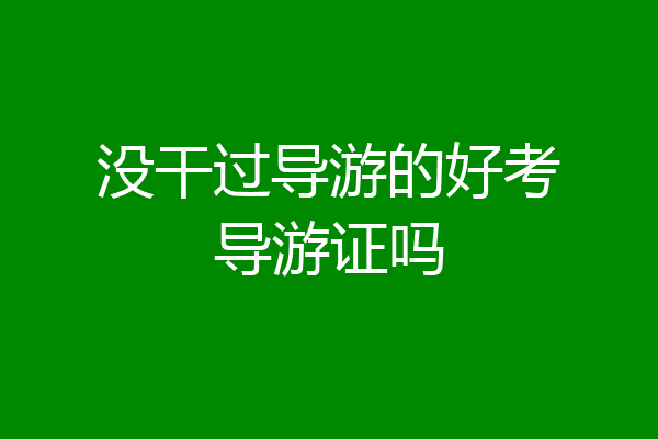 没干过导游的好考导游证吗