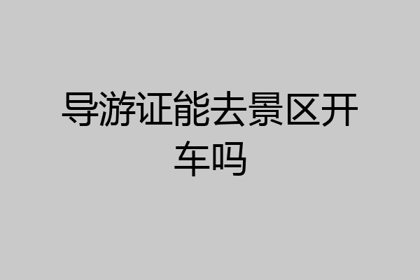 导游证能去景区开车吗