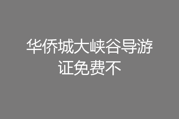 华侨城大峡谷导游证免费不