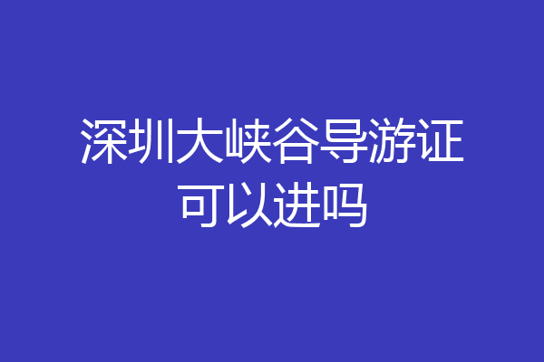 深圳大峡谷导游证可以进吗