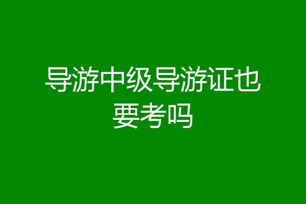 导游中级导游证也要考吗