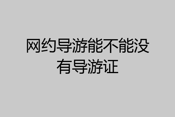 网约导游能不能没有导游证