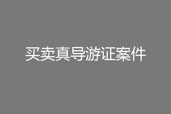 买卖真导游证案件