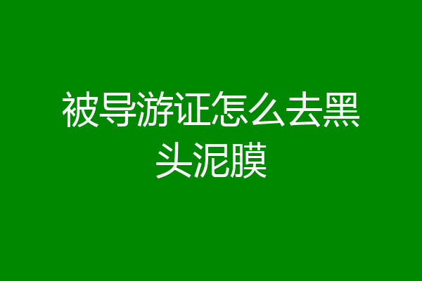 被导游证怎么去黑头泥膜