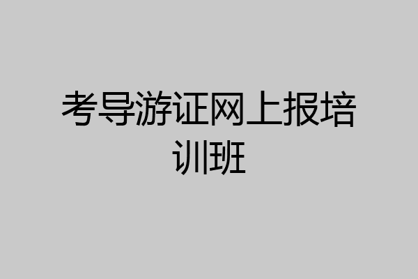 考导游证网上报培训班
