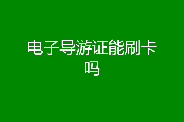 电子导游证能刷卡吗