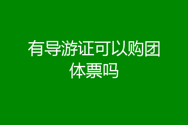 有导游证可以购团体票吗