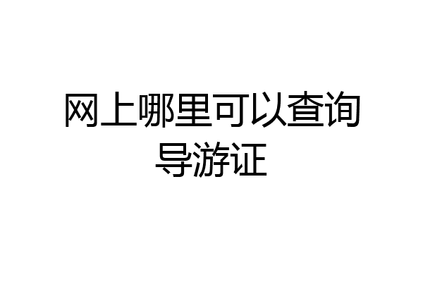 网上哪里可以查询导游证