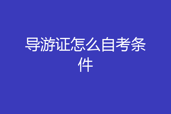 导游证怎么自考条件