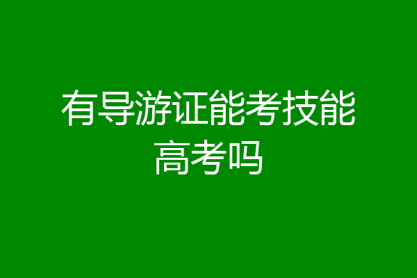 有导游证能考技能高考吗