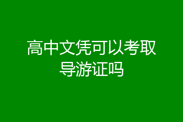 高中文凭可以考取导游证吗