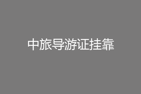 中旅导游证挂靠