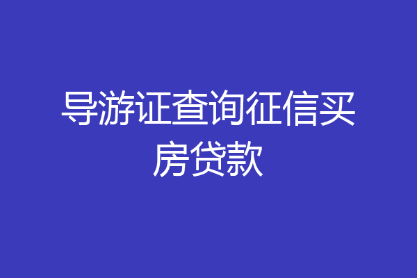 导游证查询征信买房贷款