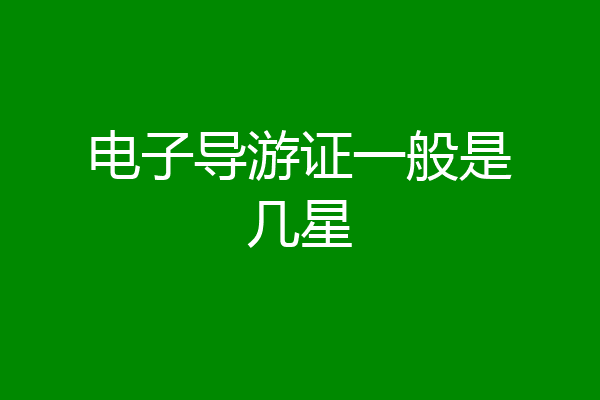 电子导游证一般是几星