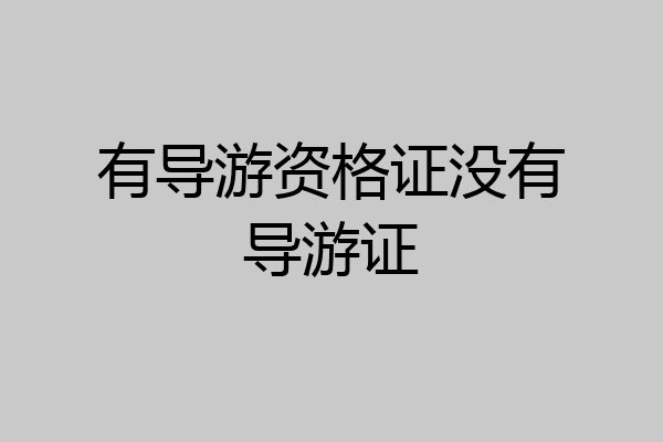 有导游资格证没有导游证