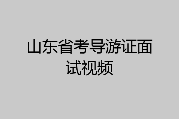山东省考导游证面试视频