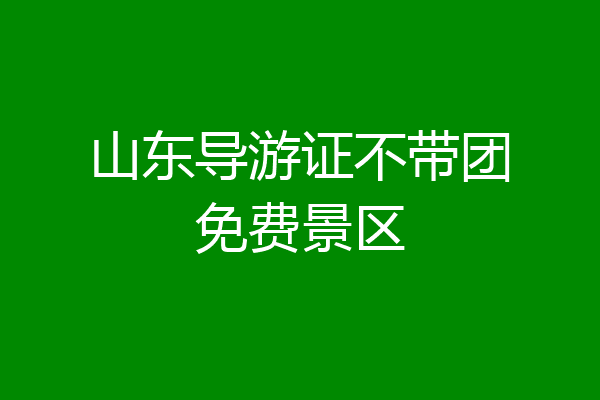 山东导游证不带团免费景区