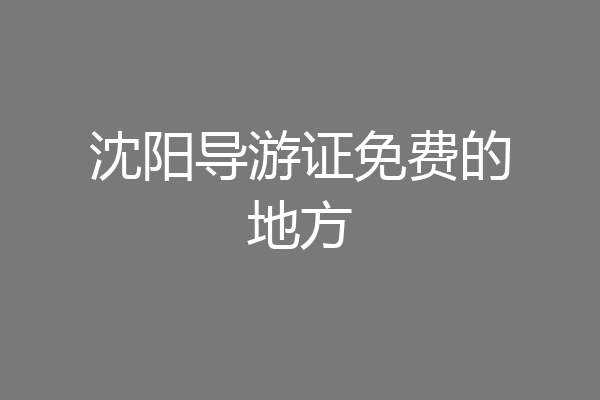沈阳导游证免费的地方