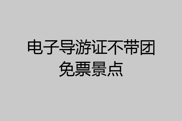 电子导游证不带团免票景点
