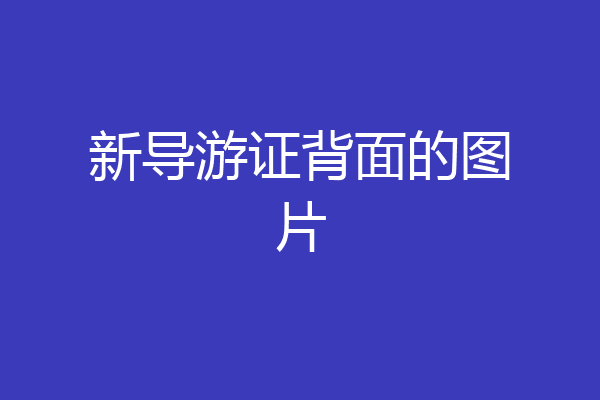 新导游证背面的图片