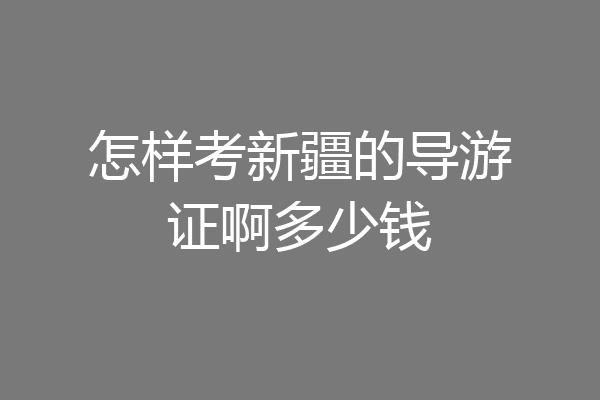 怎样考新疆的导游证啊多少钱