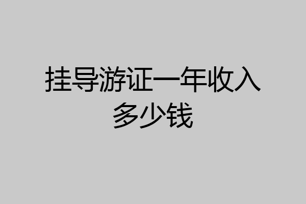 挂导游证一年收入多少钱