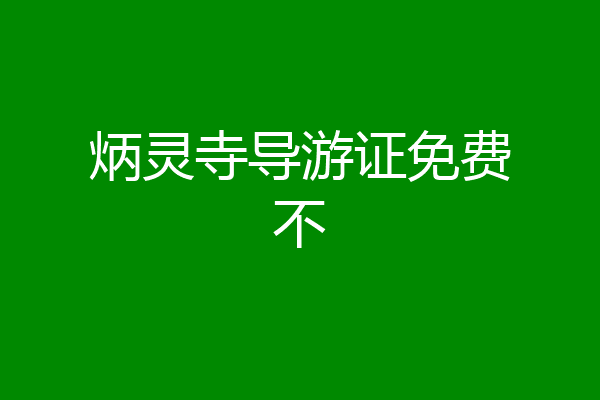 炳灵寺导游证免费不