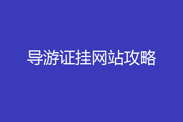 导游证挂网站攻略