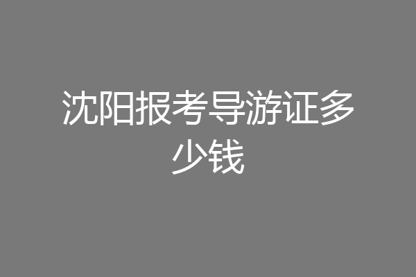 沈阳报考导游证多少钱