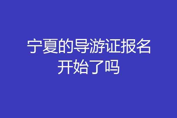 宁夏的导游证报名开始了吗