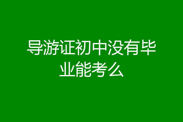 导游证初中没有毕业能考么