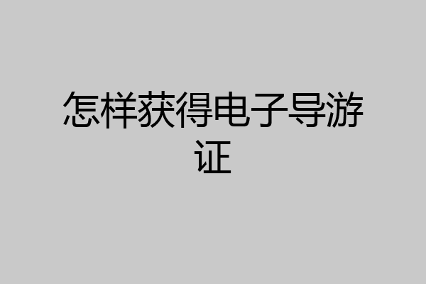 怎样获得电子导游证