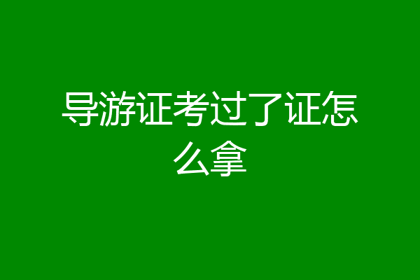 导游证考过了证怎么拿