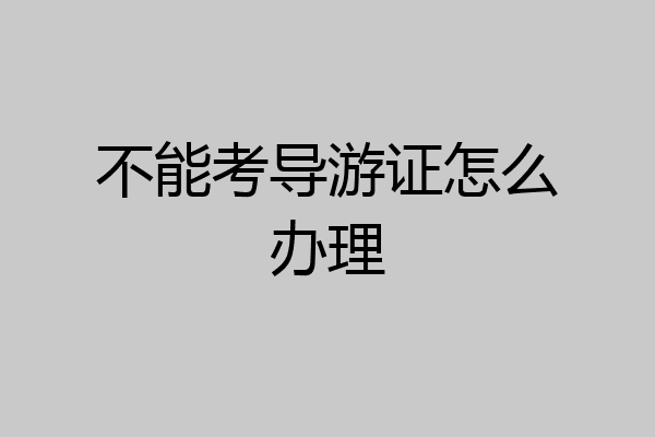 不能考导游证怎么办理