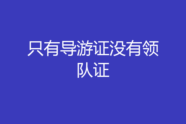 只有导游证没有领队证
