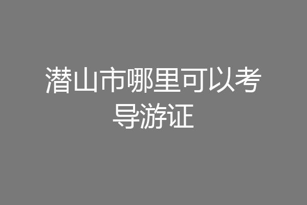 潜山市哪里可以考导游证