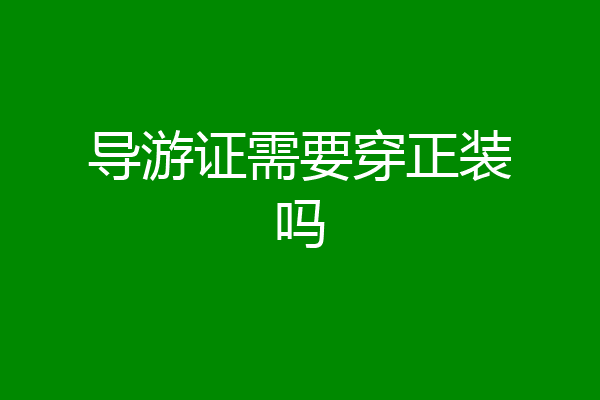 导游证需要穿正装吗